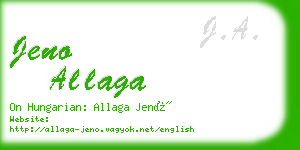 jeno allaga business card